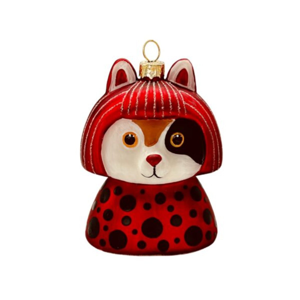 Amazing Yayoi Kusama Kusameow - Glass Ornament