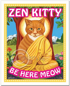 Kittyページ Zen Kitty Greeting Cards | Greetings Cards | Retro Pets Art