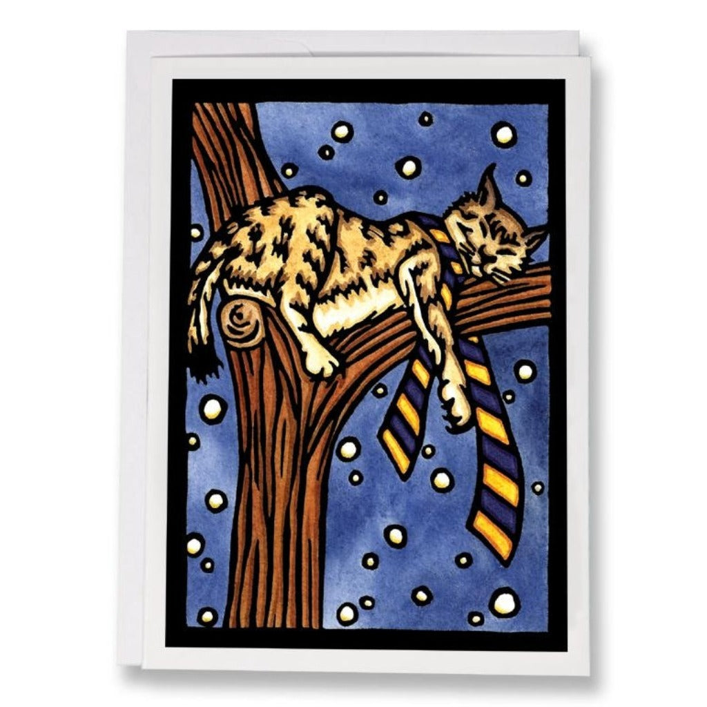 Bobcat In Tree - Greeting Card