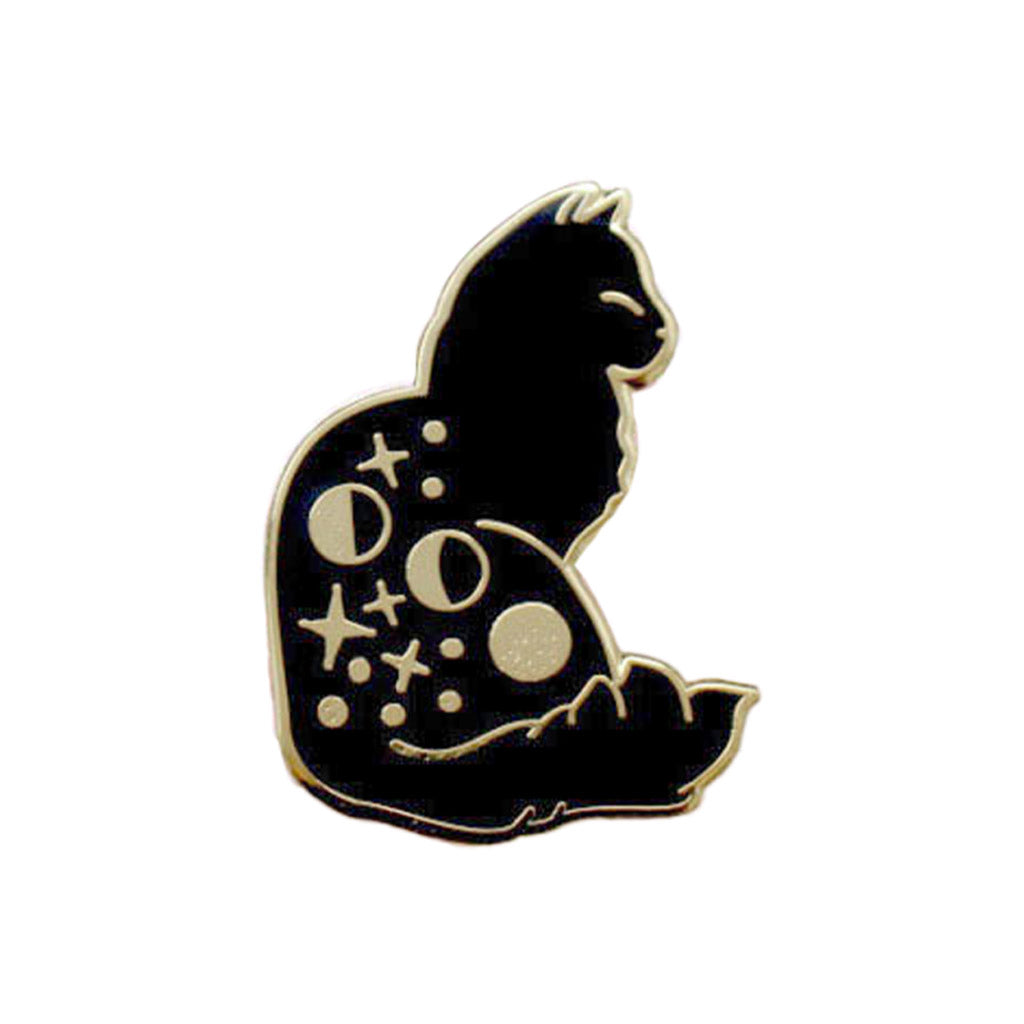 Celestial Black Cat - Enamel Pin