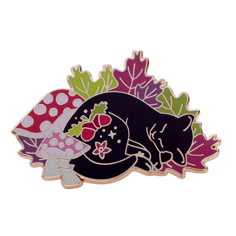 Sleeping Fall Cat - Enamel Pin