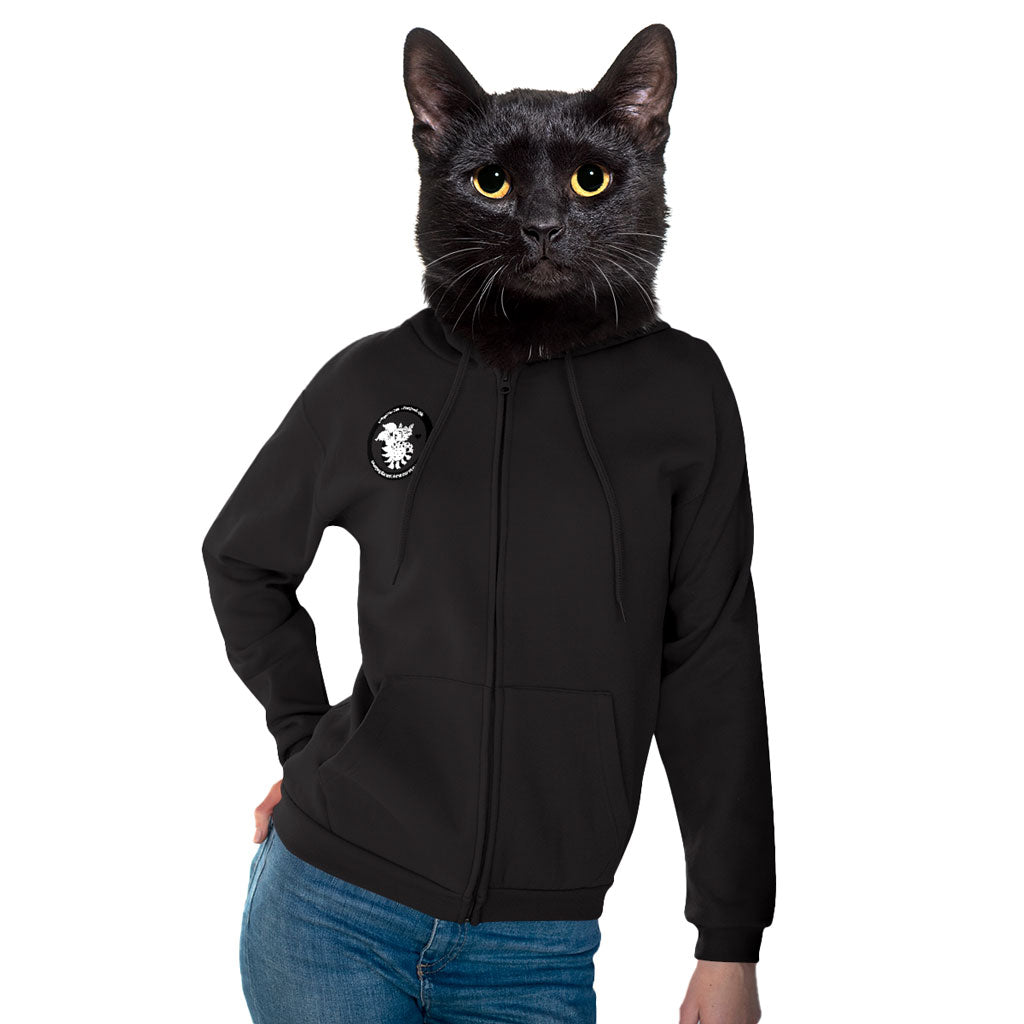 B&W GiftyKitty Zip-Up Hoodie