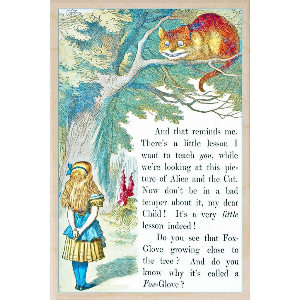 Alice and the Cheshire Cat - Wooden Postcard