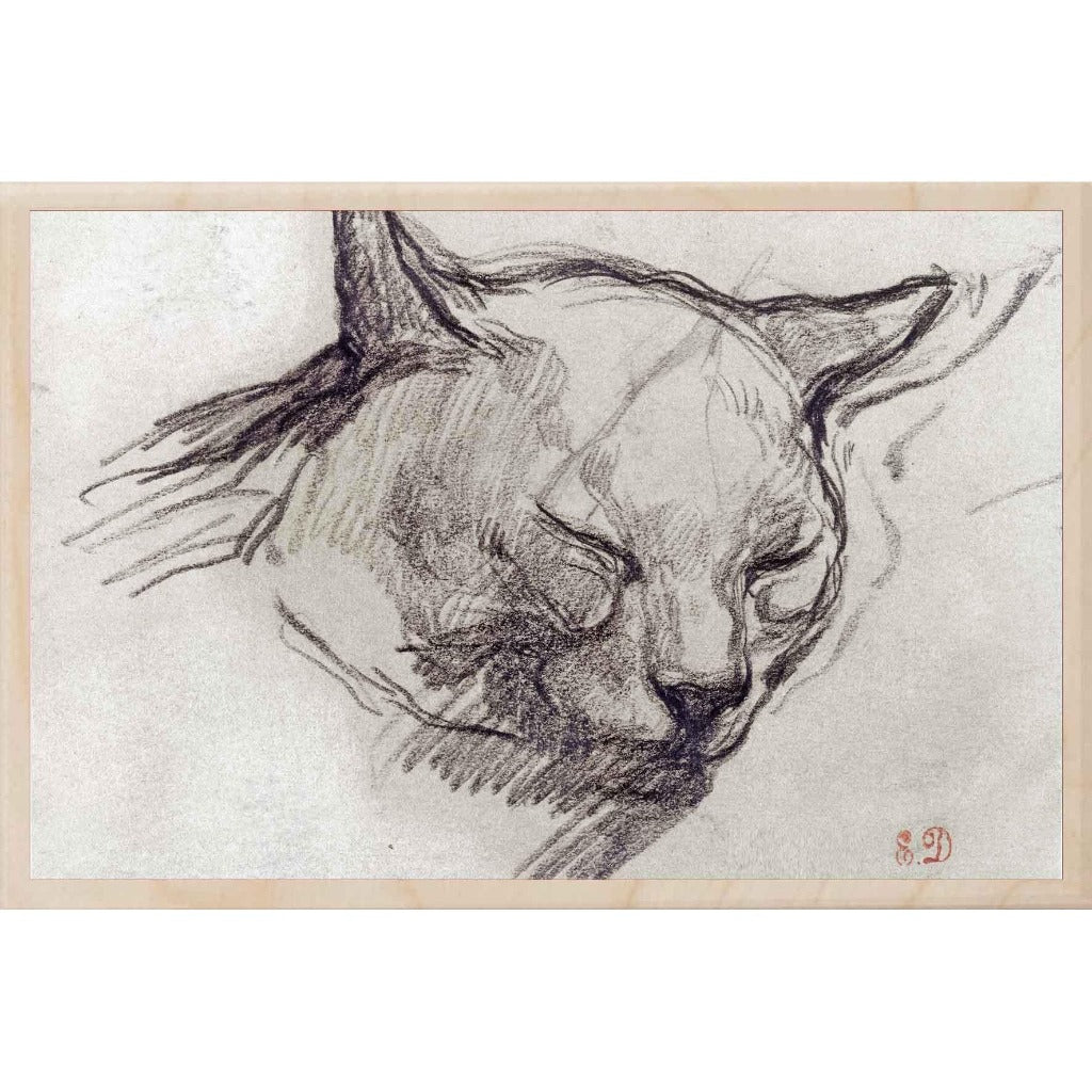 Delacroix Cat - Wooden Postcard