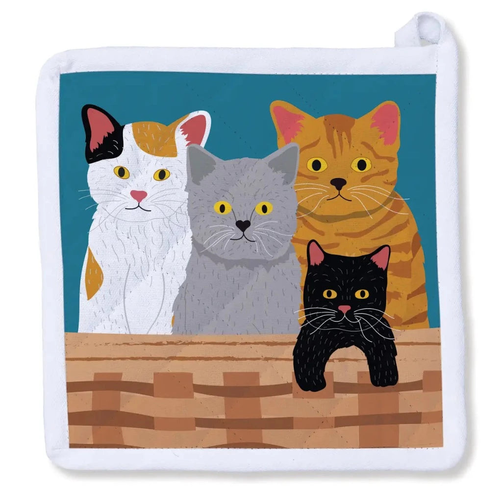 Cats in the Basket - Potholder