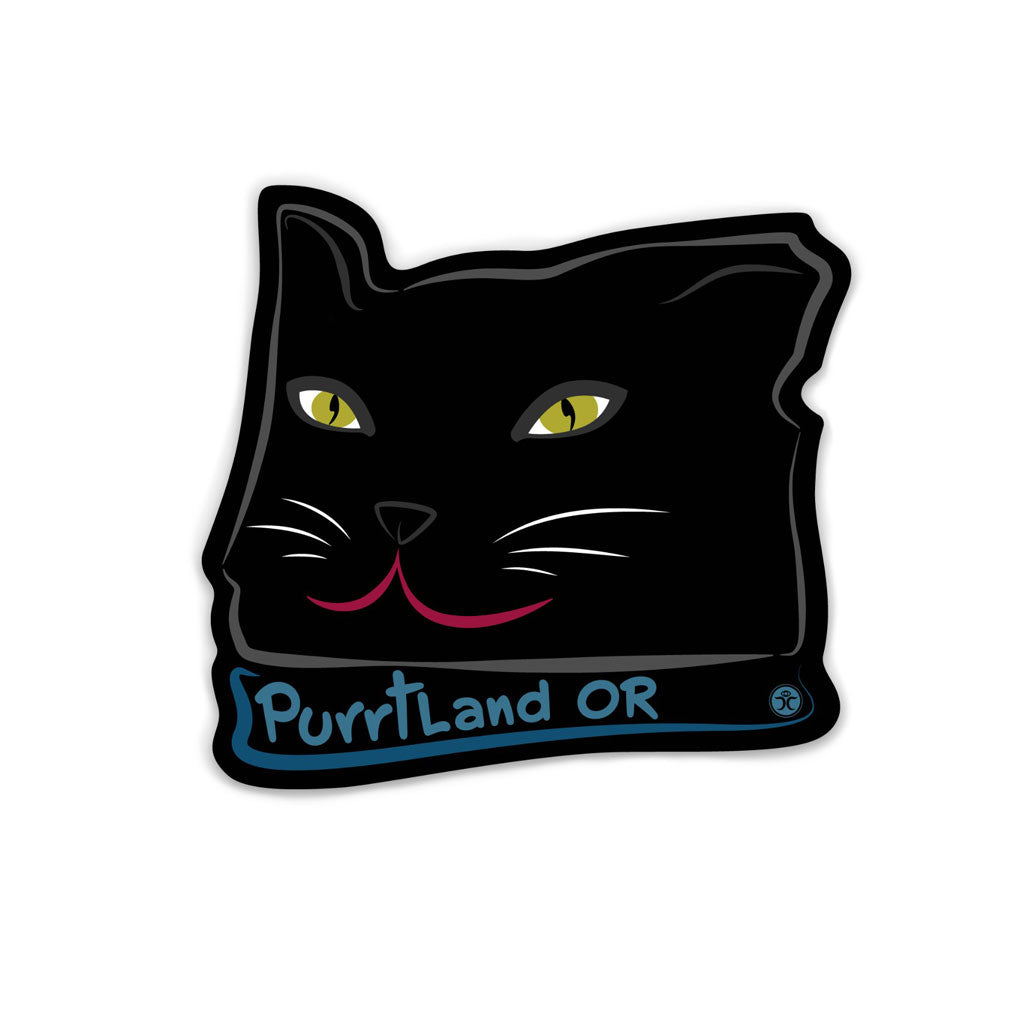 Purrtland Black Cat - Die Cut Sticker