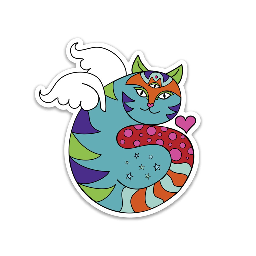 GiftyKitty Flying Cat - Sticker