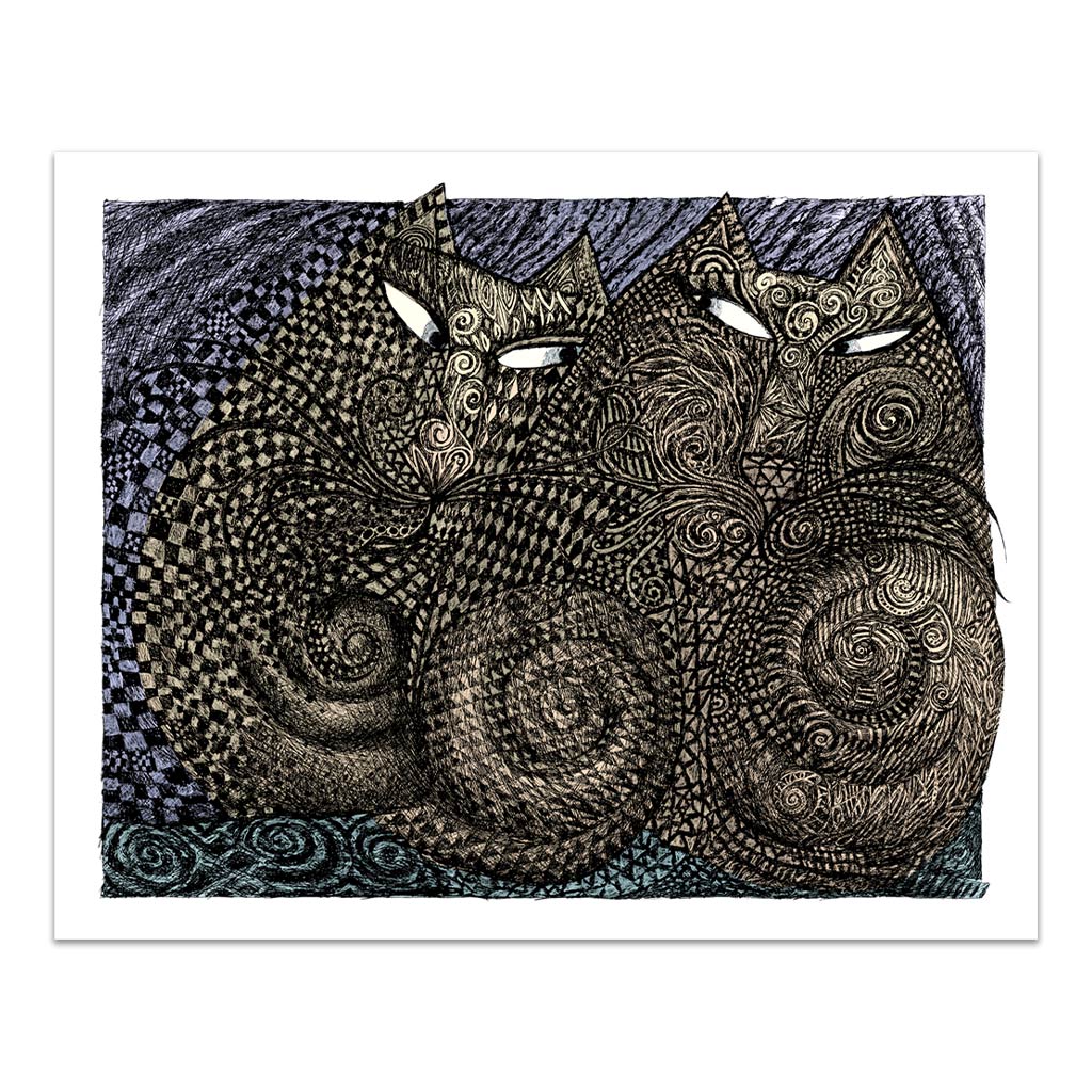 Sid and Sal - Signed Cat Art Print