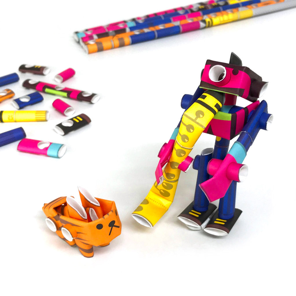 Robot and Cat - Paper Craft Kit