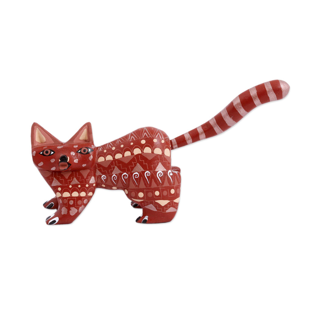 Walking Cat - Wood Alebrije Cat Figurine