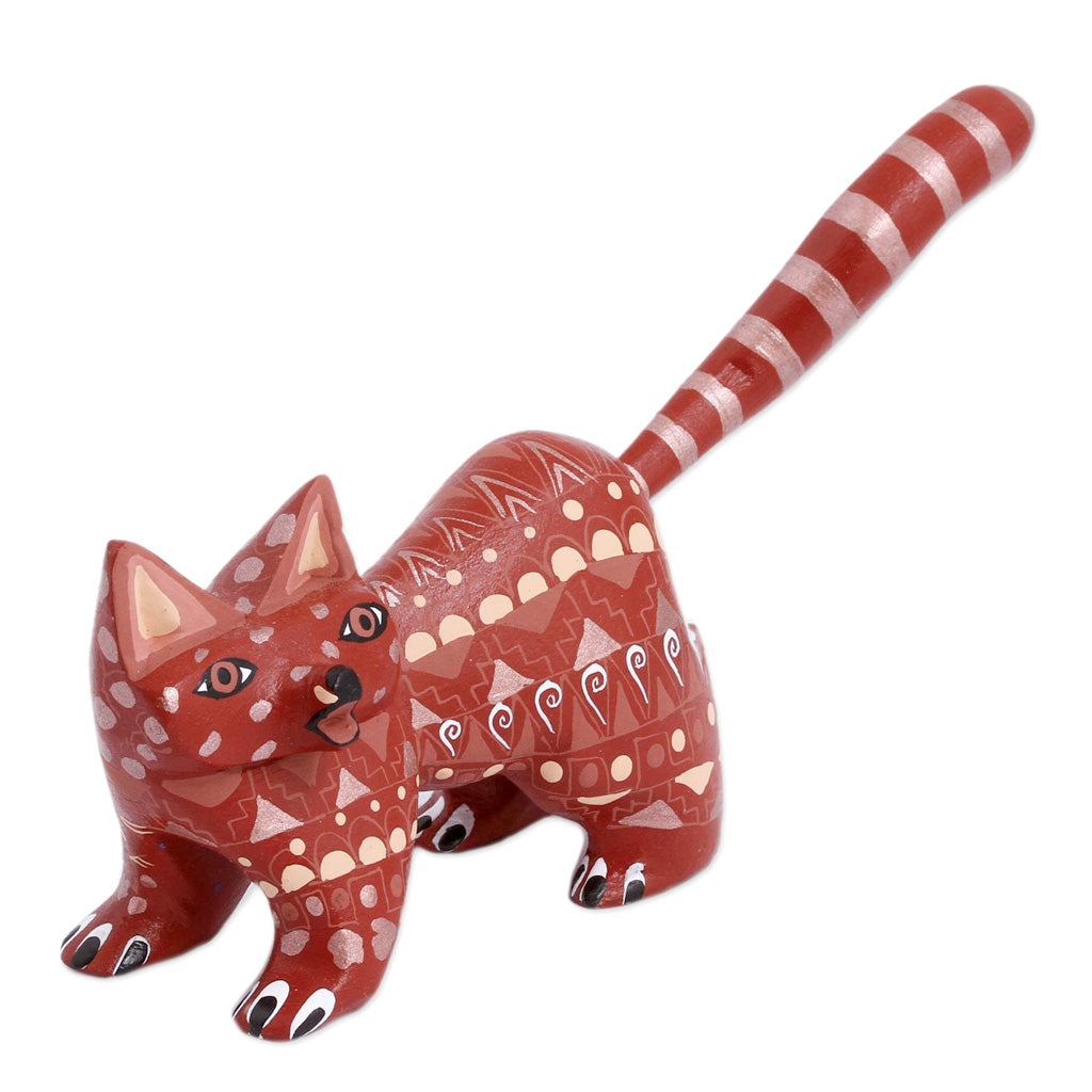 Walking Cat - Wood Alebrije Cat Figurine