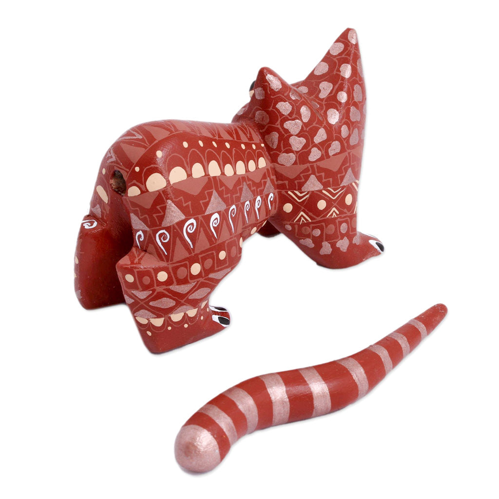 Walking Cat - Wood Alebrije Cat Figurine