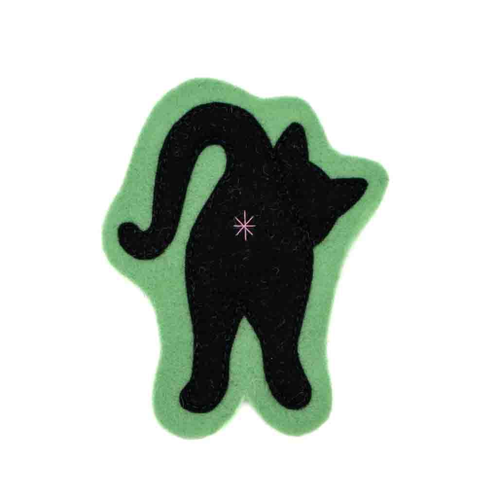 Sage Black Cat Butt - Felt Magnet