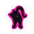 Hot Pink Black Cat Butt - Felt Magnet