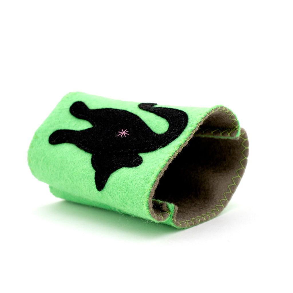 Mint Black Cat Butt - Felt Coozy