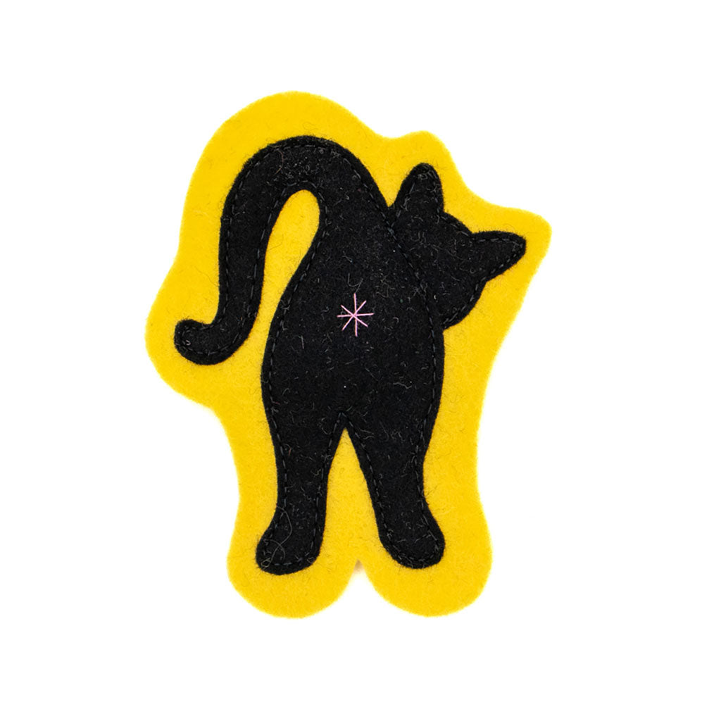 Banana Black Cat Butt - Felt Magnet