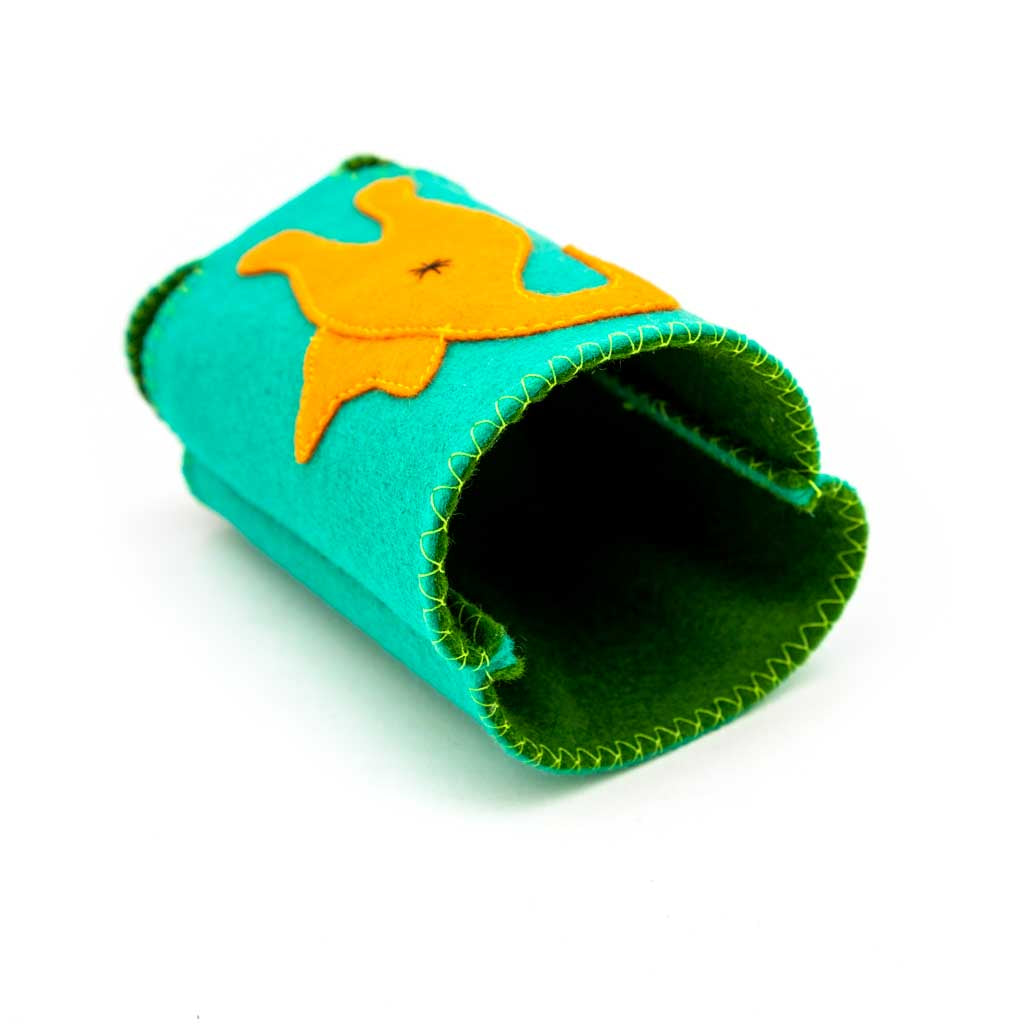 Teal Orange Cat Butt - Felt Coozy