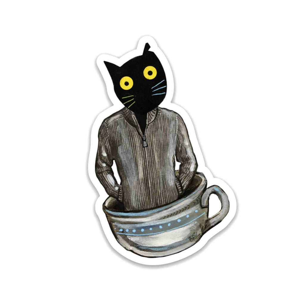 Black Coffee Cat - Sticker