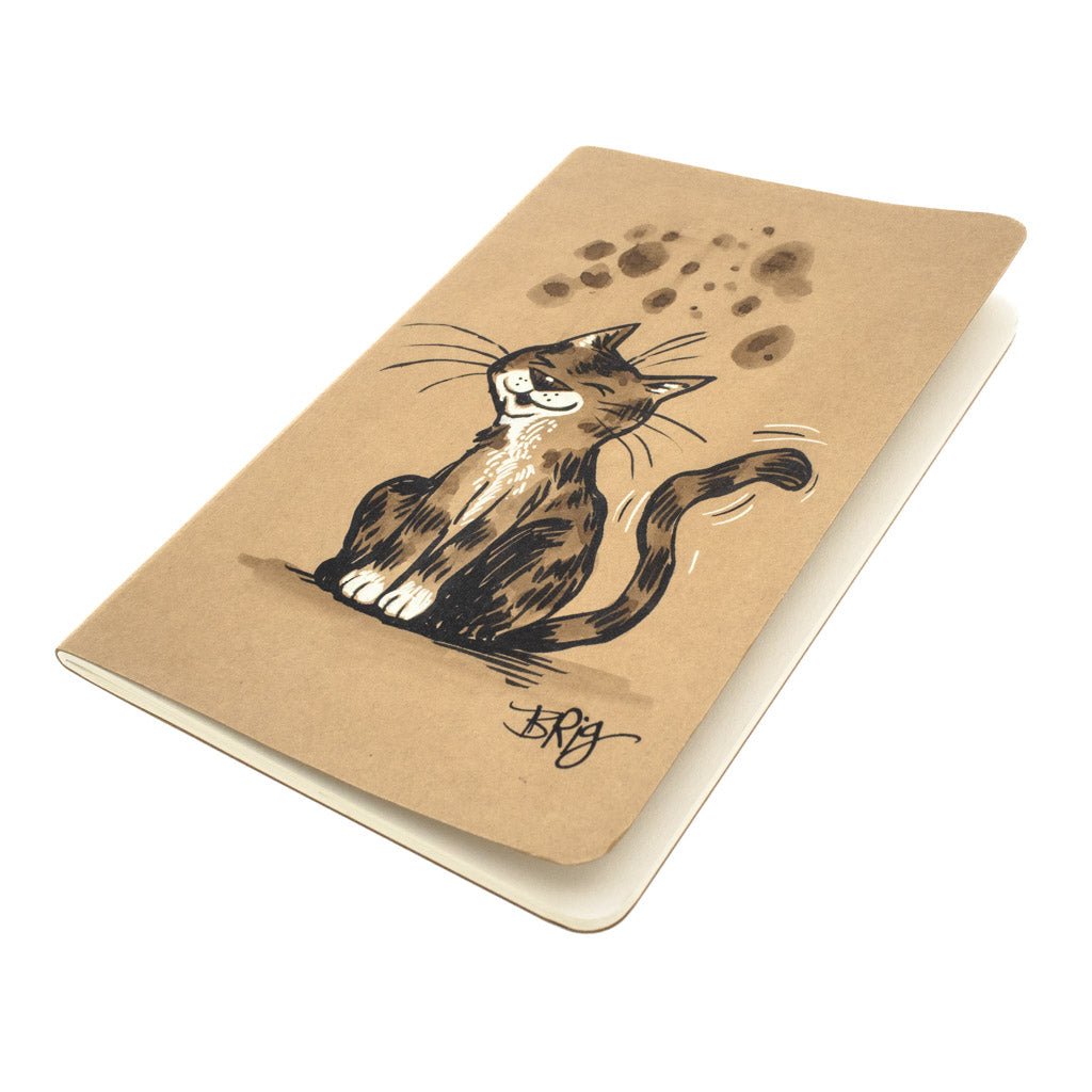 Happy Tabby Cat - Hand Drawn Notebook