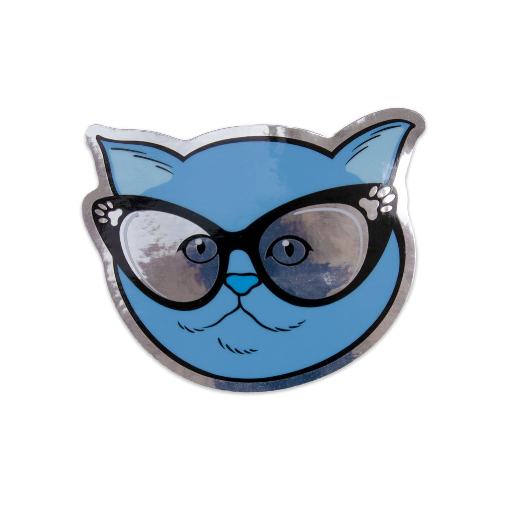 Eyeglasses Blue Kitty - Sticker