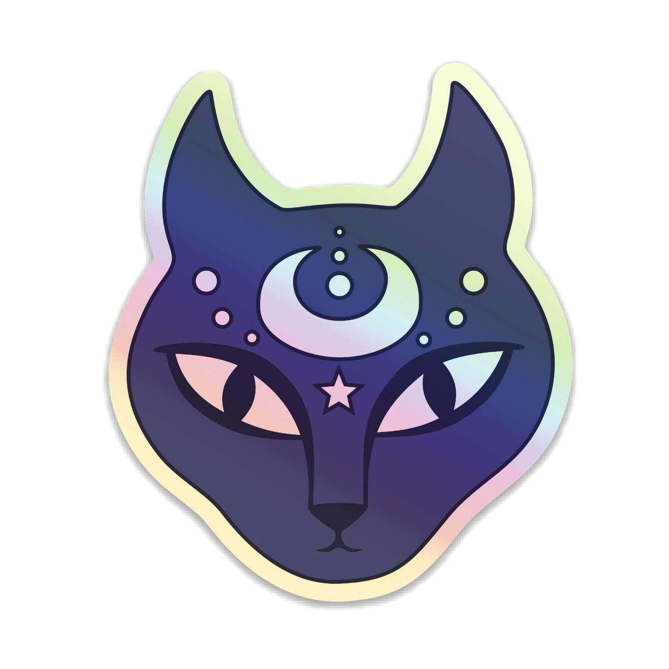 Magic Blue Cat - Holographic Sticker