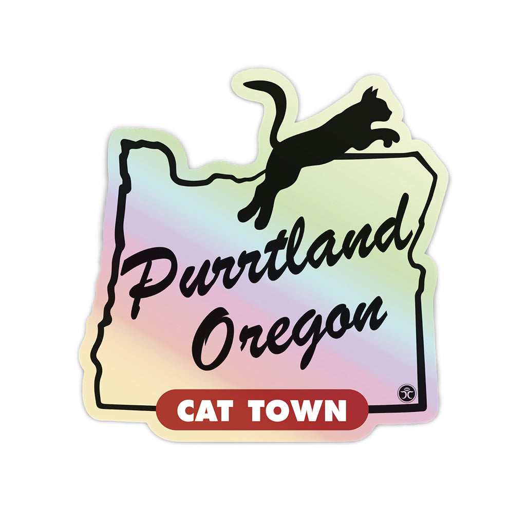 Special Edition Purrtland Cat Town - Holographic Cat Sticker