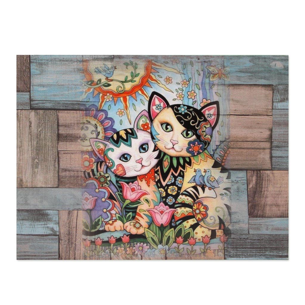 Floral Cats - Wooden Box