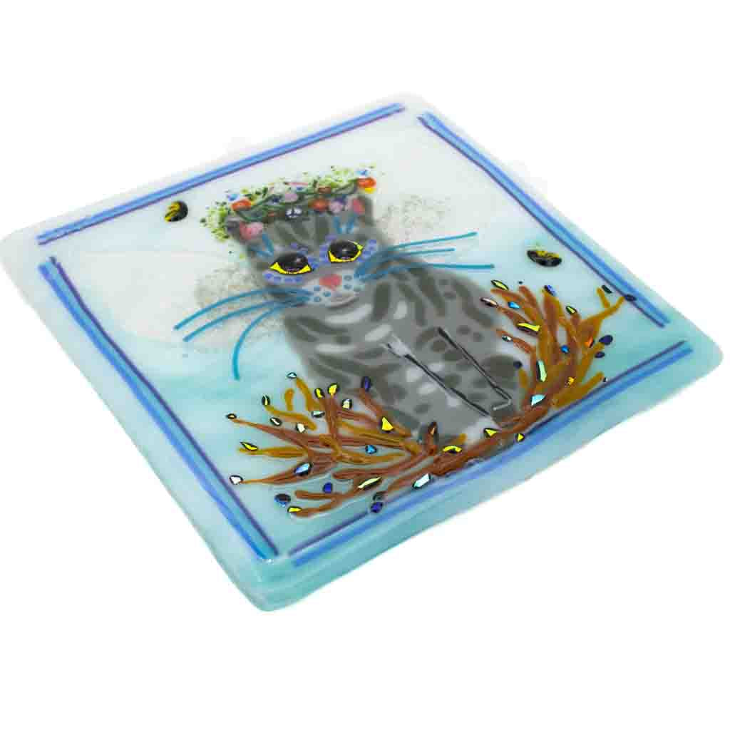 Tabby Fairy - Fused Glass plate