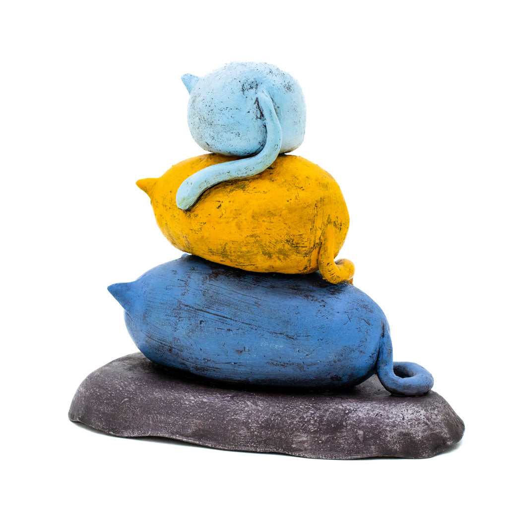 Cat Stack Blue - Original Ceramic