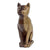 Cat Guadian - Ebony Wood Sculpture