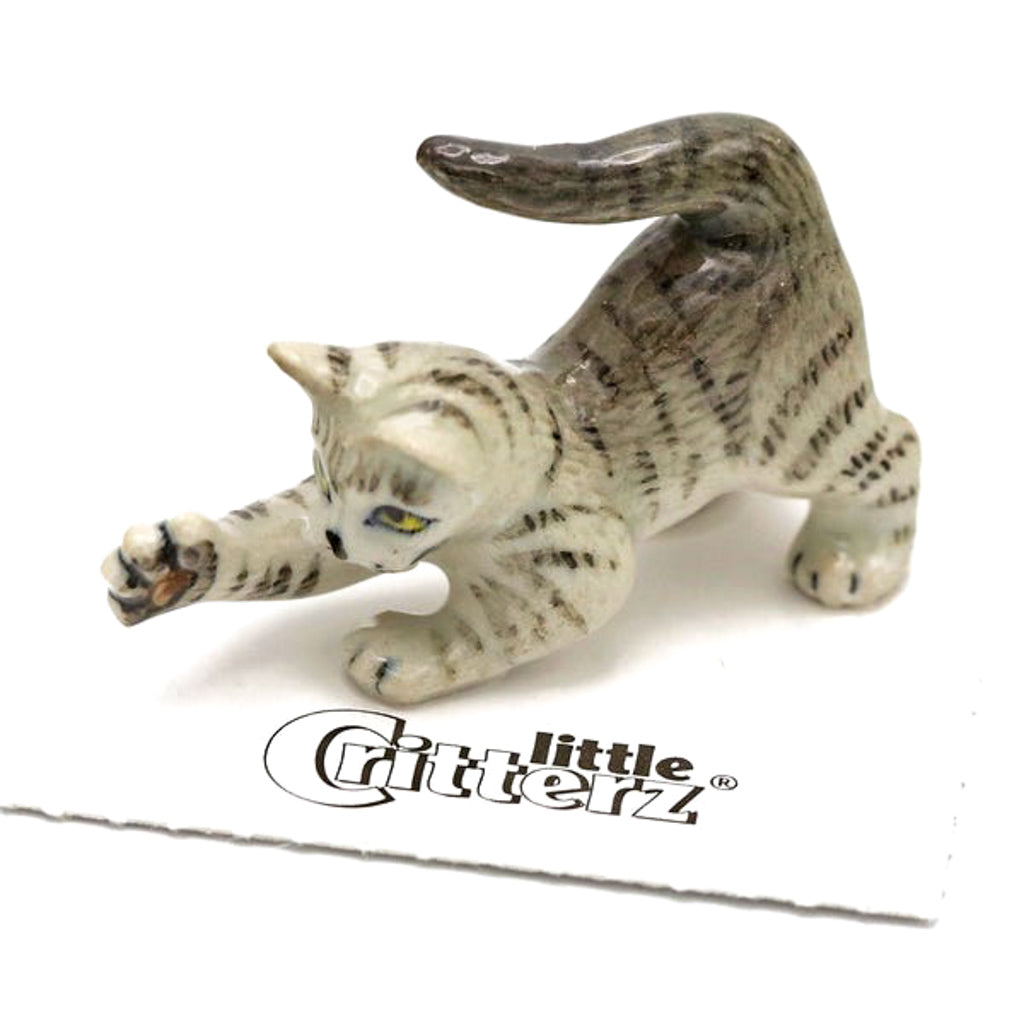 tiger lily kitten Lily The Grey Tiger Kitten - Porcelain Miniature Figure