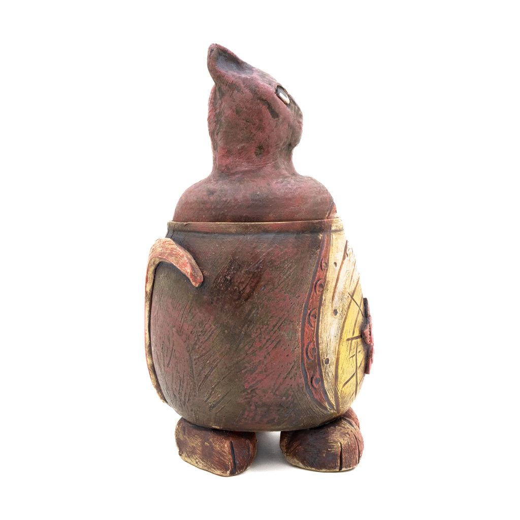 Vintage Red Cat -  Ceramic Jar