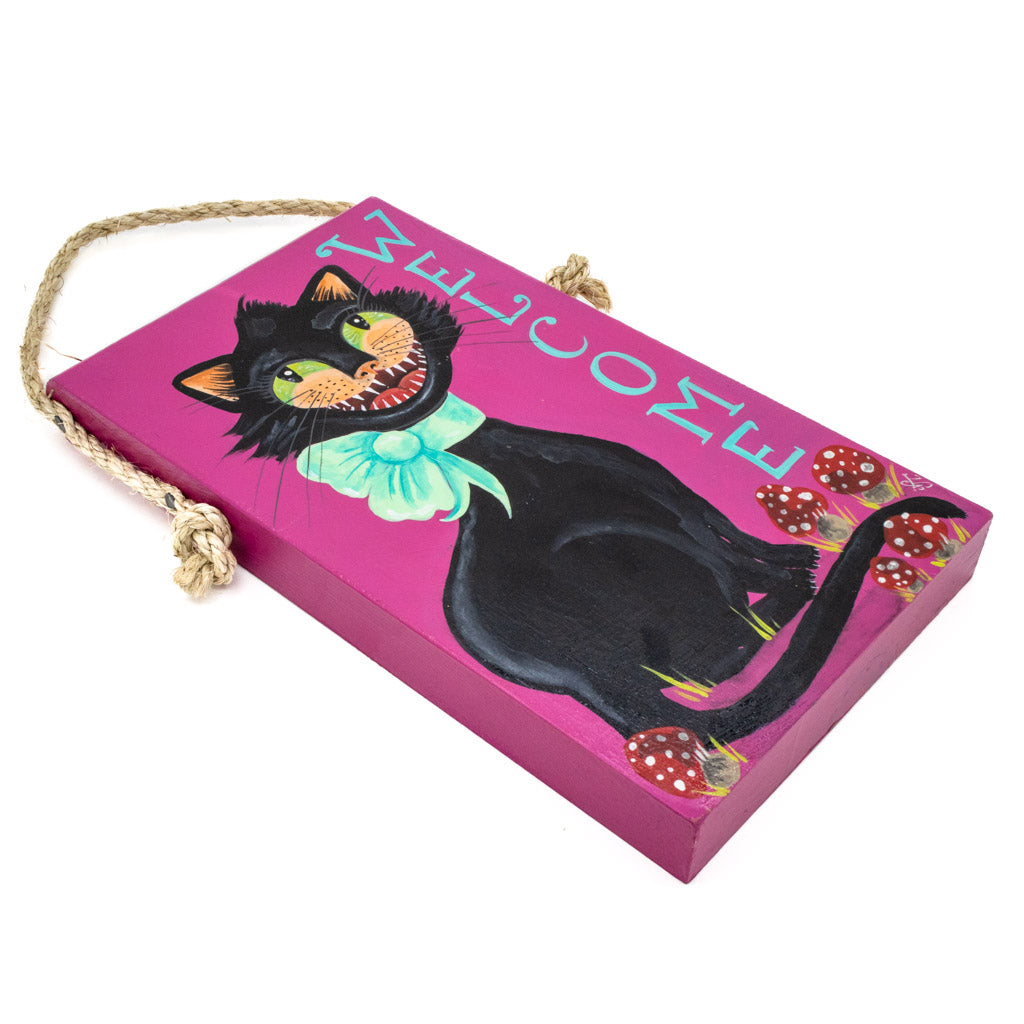 Welcome Black Cat - Original Painting