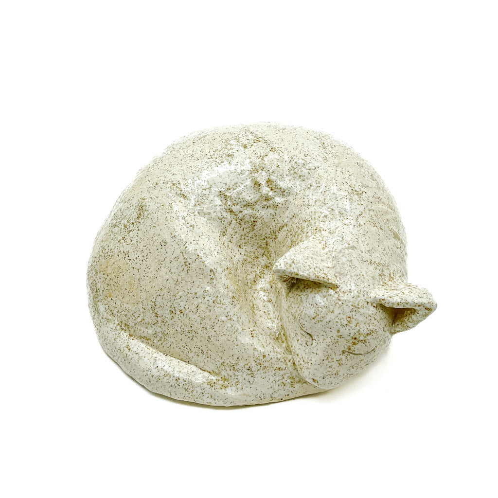 Speckled Sleeping Cat - Ceramic