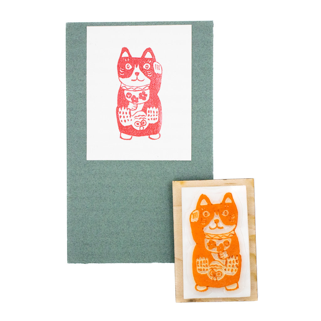 Lucky Cat - Rubber Stamp