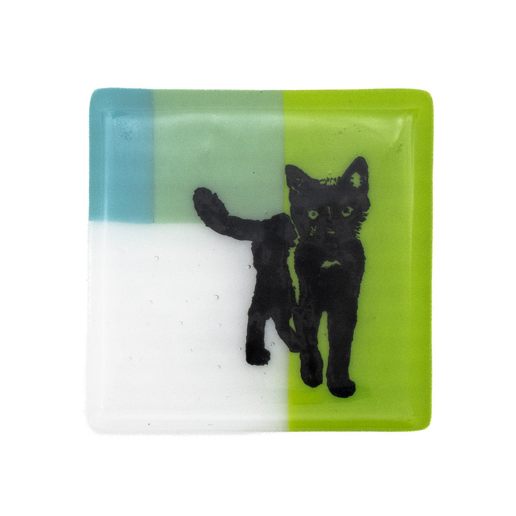 Black Kitten - Glass Coaster