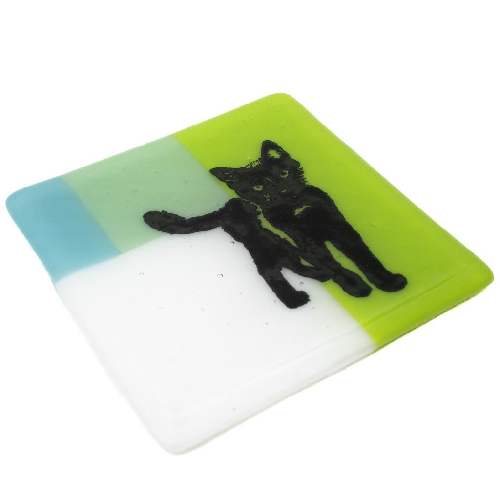 Black Kitten - Glass Coaster