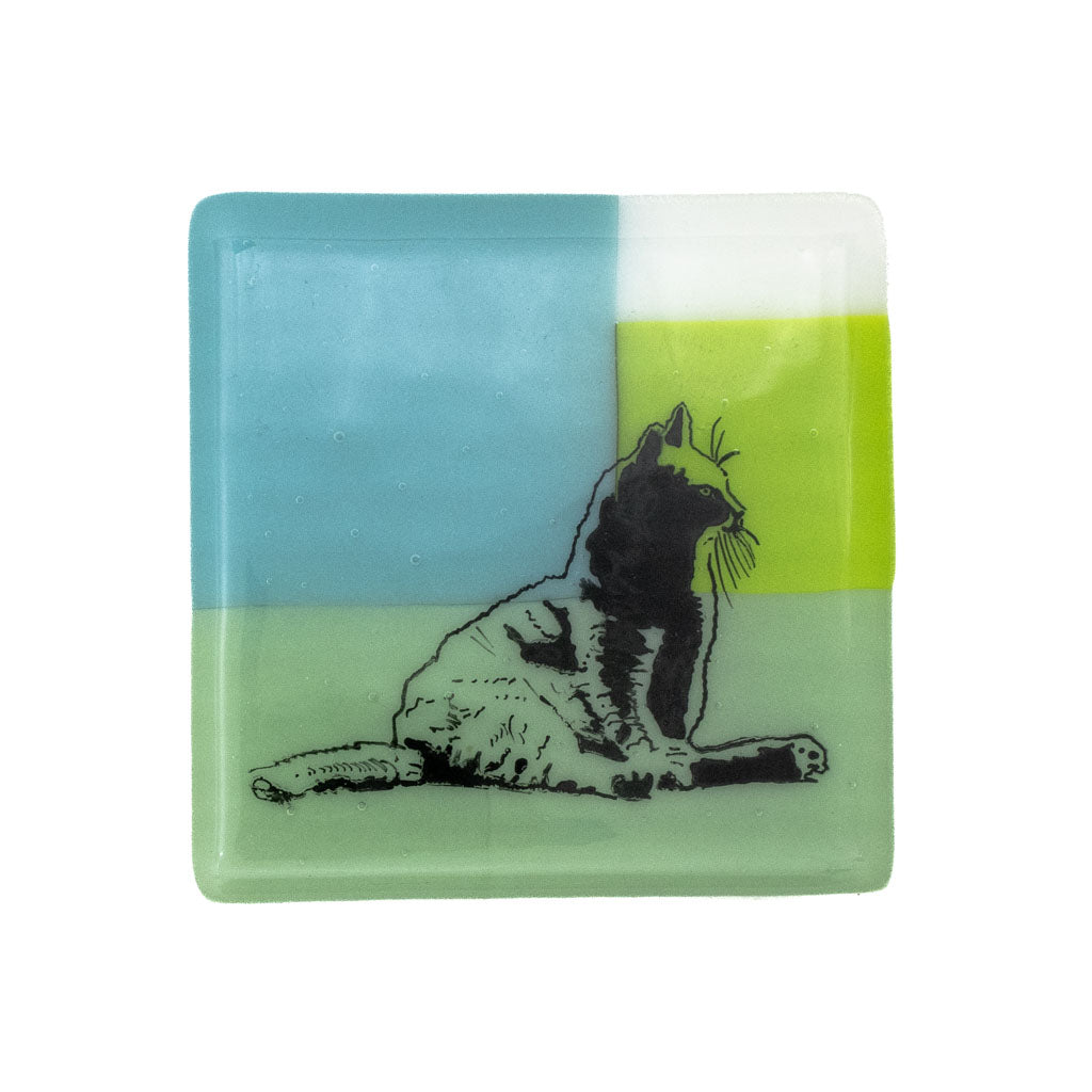 Russian Blue Kitty - Glass Coaster