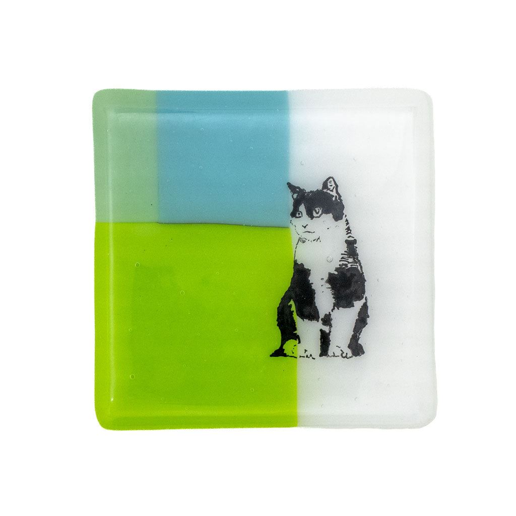 Tuxedo Kitten - Glass Coaster