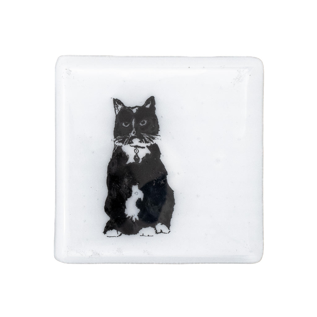 Tuxedo Cat - Glass Coaster