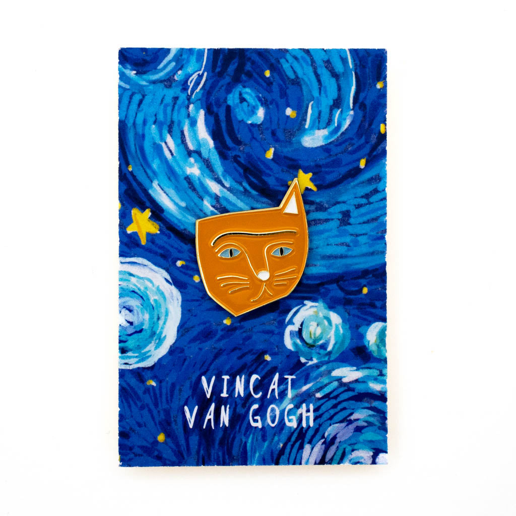 Vincat Van Gogh - Cat Artist Pin