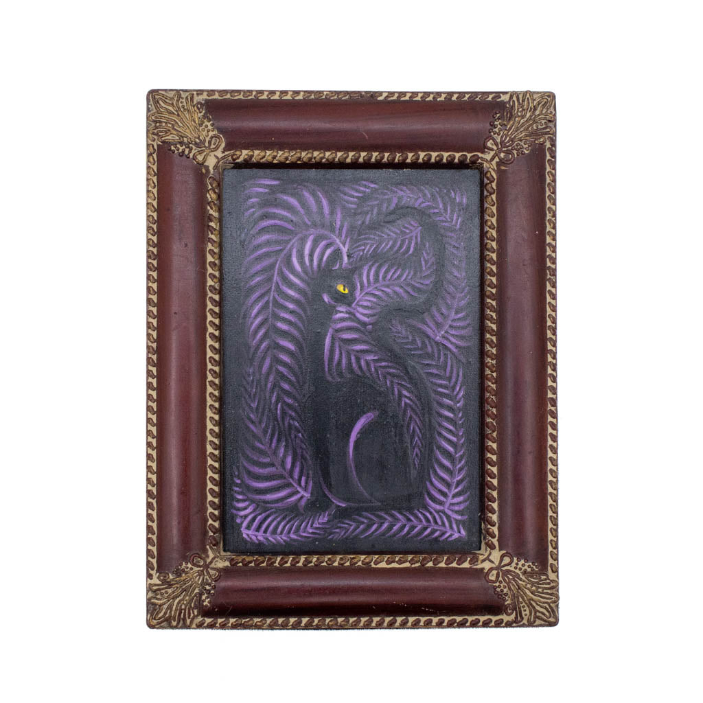 Purple Fern - Original Cat Painting