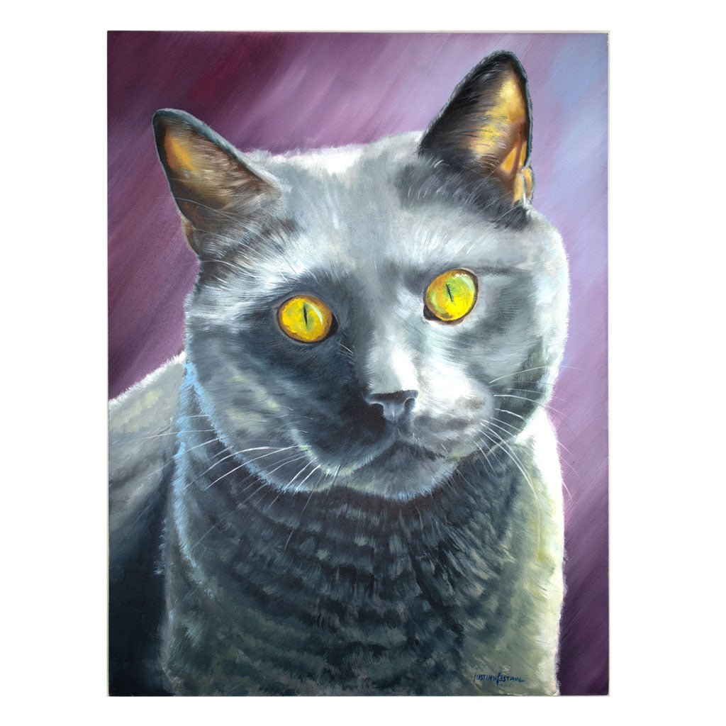 Russian Blue - Oil on Wood