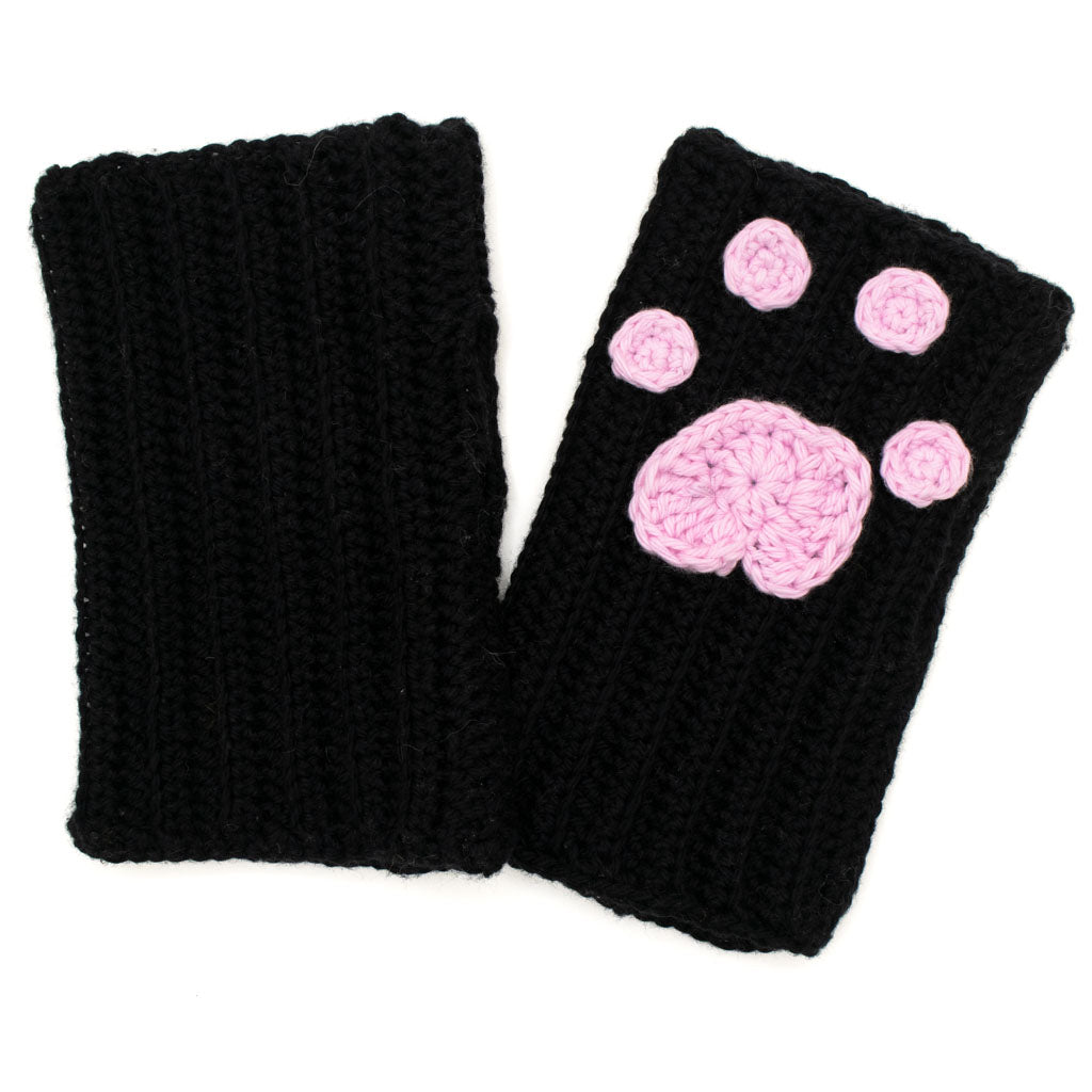 Black Cat Paws - Knitted Gloves