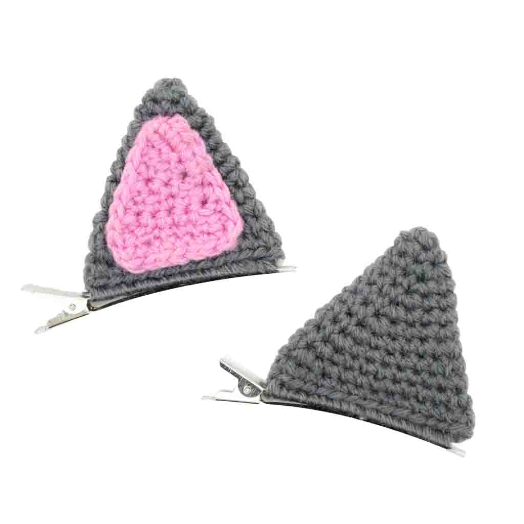 Grey Cat Ears - Hair Clips