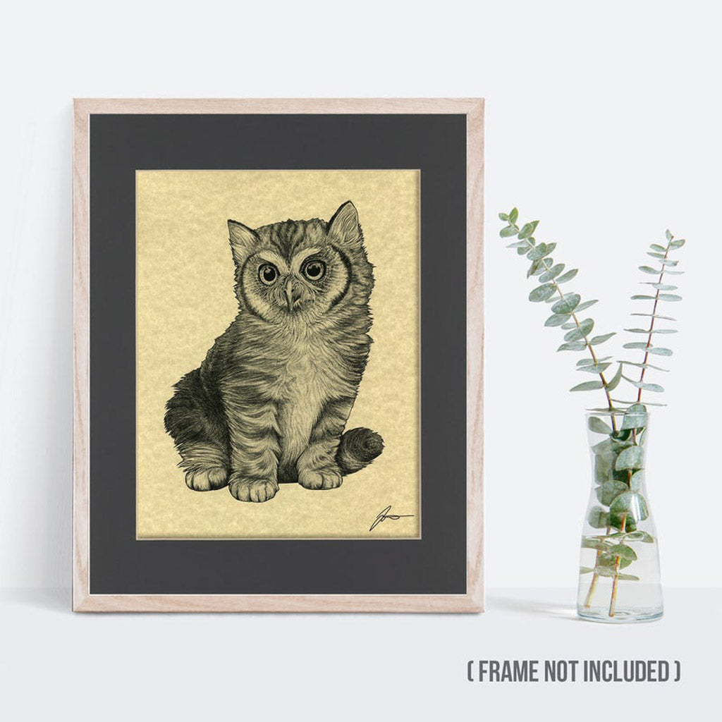 Meowl Parchment Print