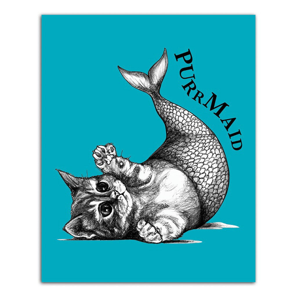 Purrmaid - 8&quot; x 10&quot; Print