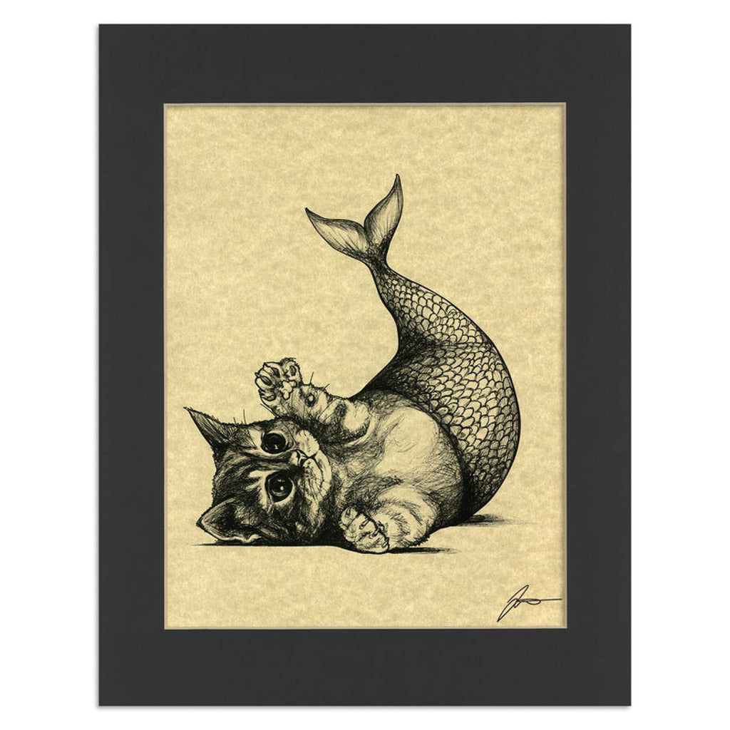 Purrmaid Parchment Print