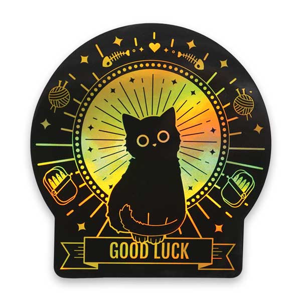 Good Luck Cat - Holographic Sticker