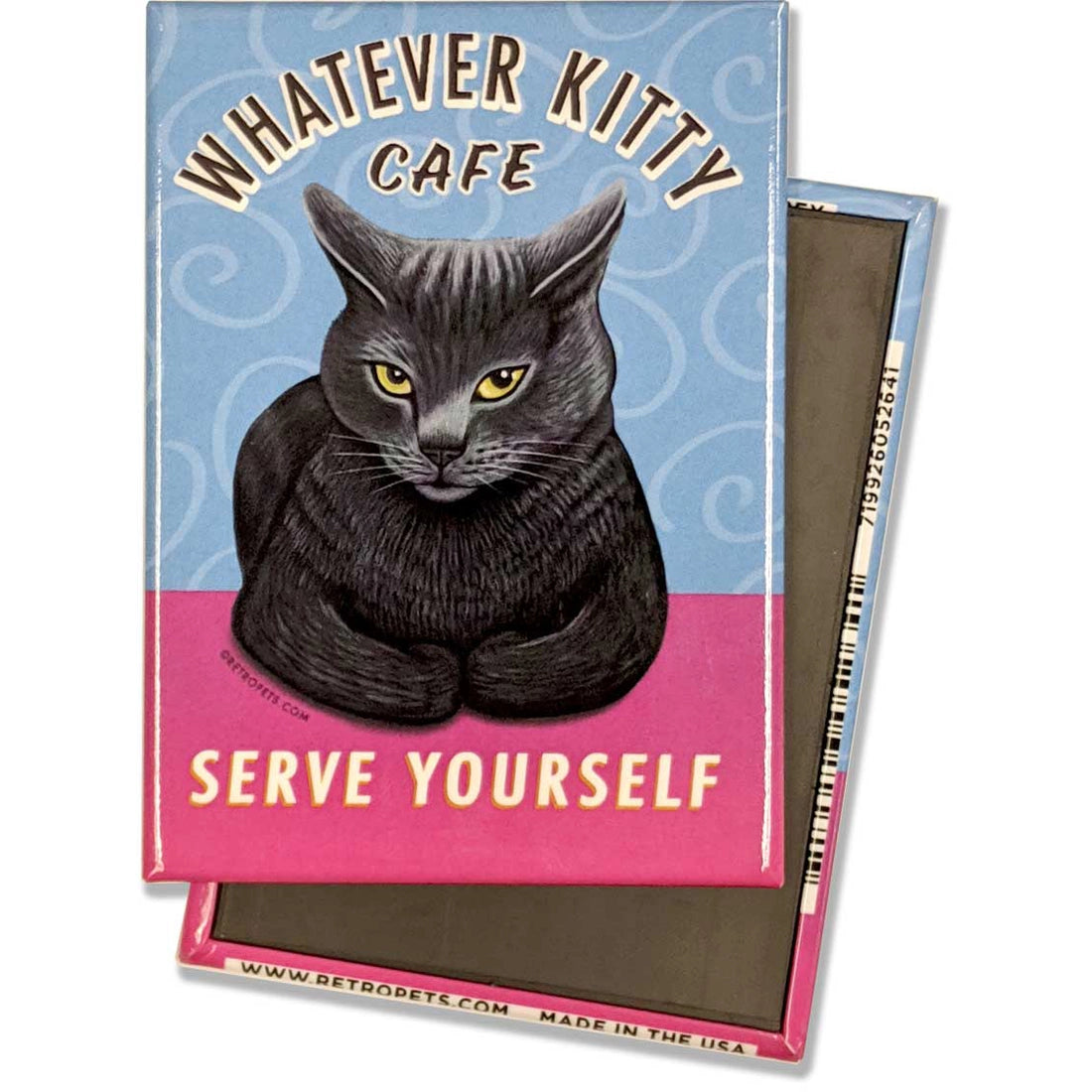 Whatever Kitty Grey Cafe - Magnet